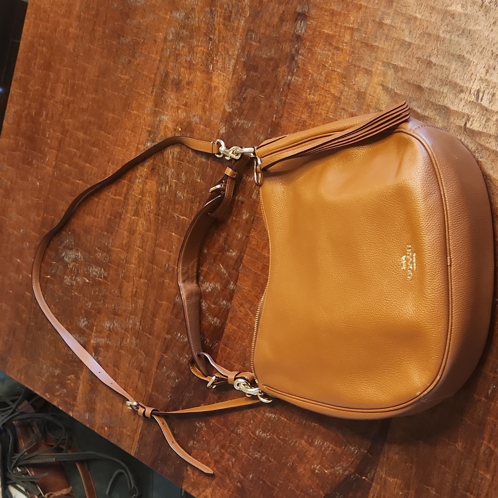 Coach brown pebbled leather crossbody or shoulder bag